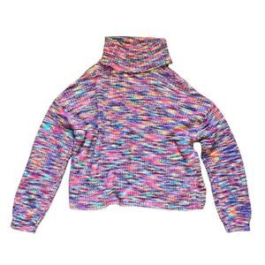 Kohl's Soft Rainbow Turtleneck Sweater: 90s, Y2K, Modern
